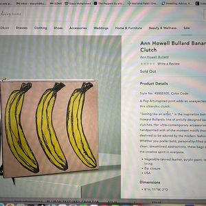 New with tags Ann Howell Bullard Banana Clutch